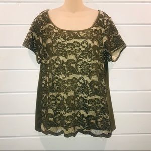 Olive green lacy top